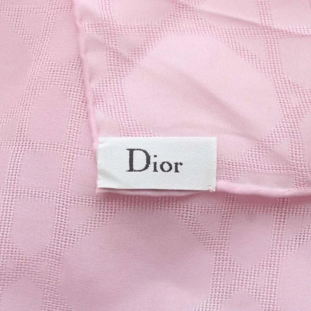 Dior Shawl Large Silk Cannage Pattern Pink XZ OH - Picture 4 of 5